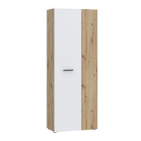 Armadio multiuso portascope Teodoro 2 ante rovere con anta bianca 68x36.5x181H