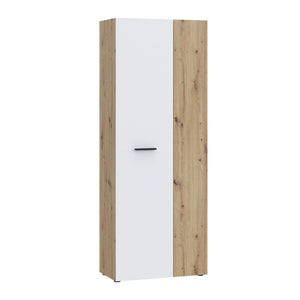 Armadio multiuso portascope Teodoro 2 ante rovere con anta bianca 68x36.5x181H