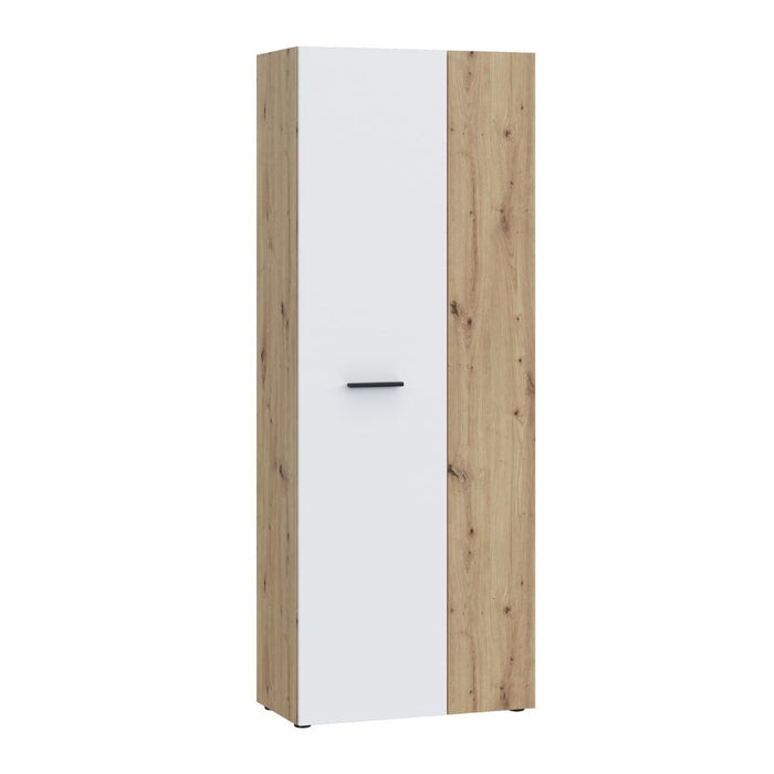 Armadio multiuso portascope Teodoro 2 ante rovere con anta bianca 68x36.5x181H