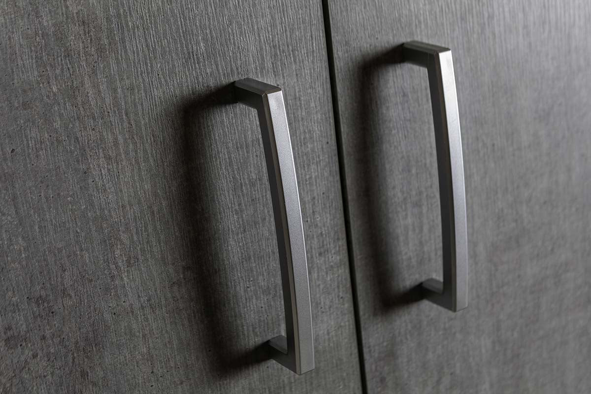 Armadio di design con 3 ante e 2 cassetti in finitura Cemento dark ZCMFC3A2C