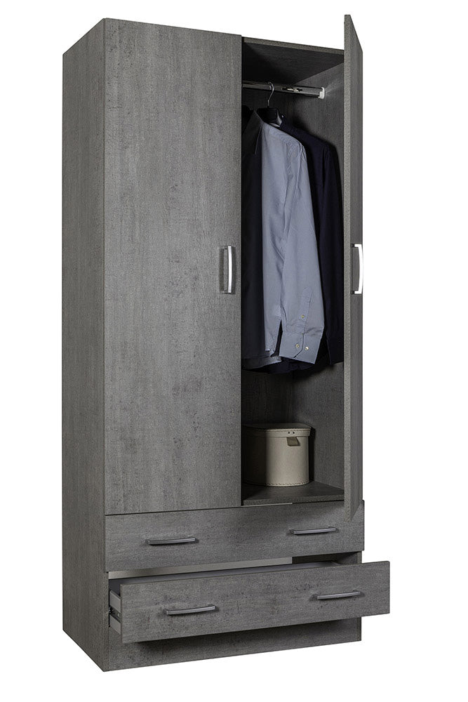 Armadio due ante offerta finitura cemento dark, ZCMFC2A2C