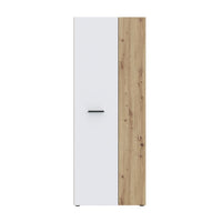 Armadio multiuso tuttopiani Teodoro 2 ante rovere con anta bianca 69x36.5x181H
