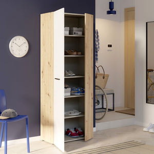 Armadio multiuso tuttopiani Teodoro 2 ante rovere con anta bianca 69x36.5x181H