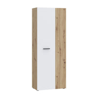 Armadio multiuso tuttopiani Teodoro 2 ante rovere con anta bianca 69x36.5x181H