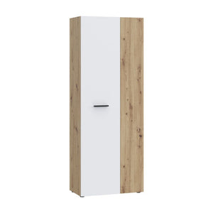 Armadio multiuso tuttopiani Teodoro 2 ante rovere con anta bianca 69x36.5x181H