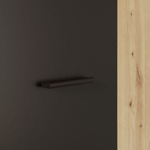 Armadio multiuso tuttopiani Teodoro 2 ante rovere con anta nera 69x36.5x181H