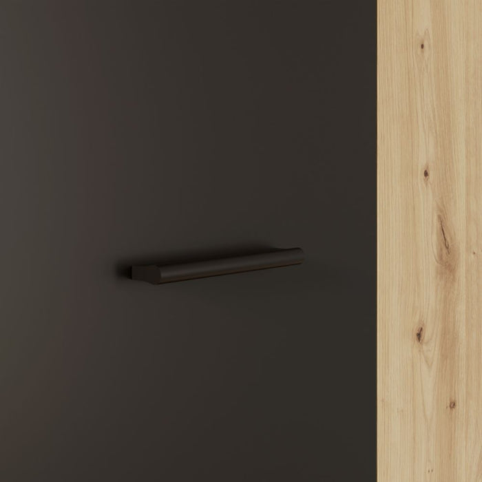 Armadio multiuso tuttopiani Teodoro 2 ante rovere con anta nera 69x36.5x181H