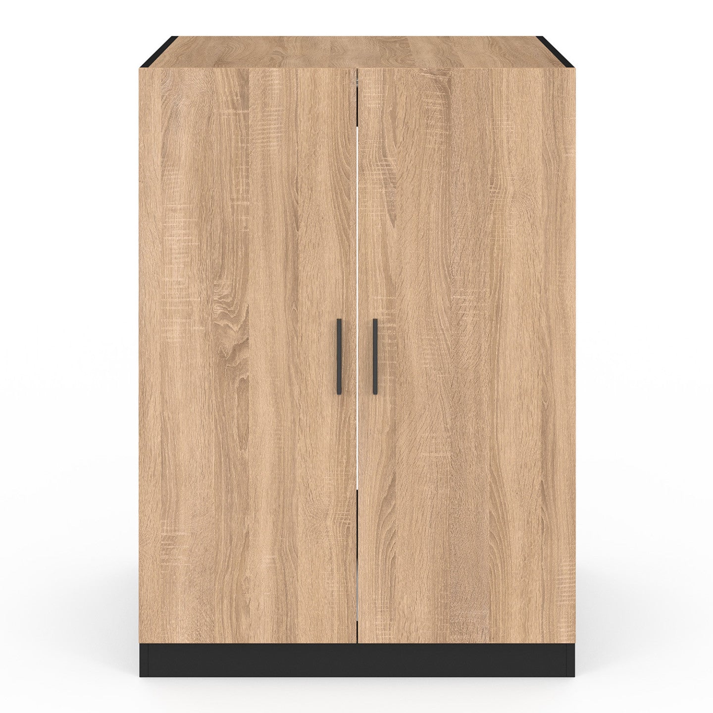 IDMarket - Armadio per lavatrice con ante WALLIS nero e faggio