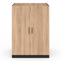 IDMarket - Armadio per lavatrice con ante WALLIS nero e faggio