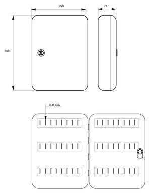 Armadietto portachiavi Kibox, capacità 45 chiavi, serratura a camma - THIRARD