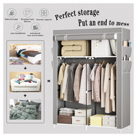 Trade Shop - Armadio Portatile In Tela Organizer Pieghevole Con Mensole 2 Binari Per Appendere Vestiti         