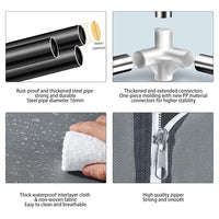 Trade Shop - Armadio Portatile In Tela Organizer Pieghevole Con Mensole 2 Binari Per Appendere Vestiti         