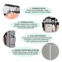 Trade Shop - Armadio Portatile In Tela Organizer Pieghevole Con Mensole 2 Binari Per Appendere Vestiti         