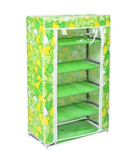 Armadio Scarpiera Tessuto Porta Scarpe Stivali Acciaio Smontabile 5 Ripiani         