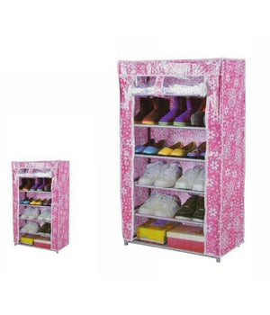 Armadio Scarpiera Tessuto Portascarpe Stivali Acciaio Smontabile 7 Ripiani 69075         