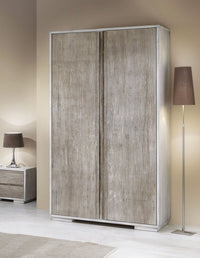 Armadio 2 porte shabby chic in legno l.120 p.60 h.220