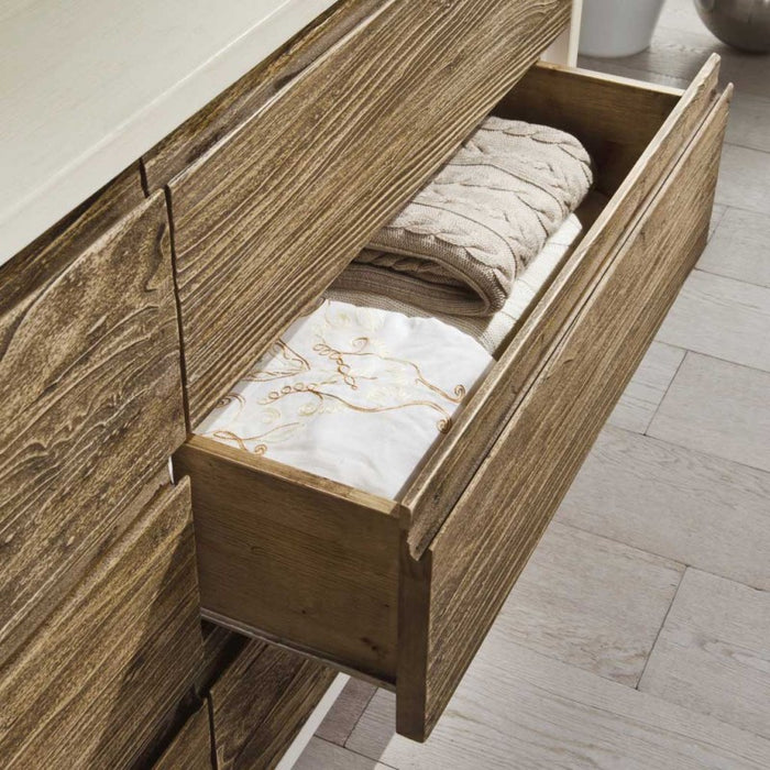 Armadio 4 porte shabby chic in legno l.281 p.60 h.256