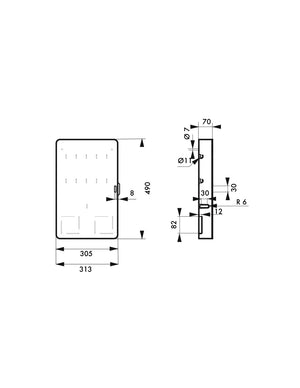 Armadio procedurale senza porta, capacità 10 lucchetti, Lockout Tagout LOTO - THIRARD
