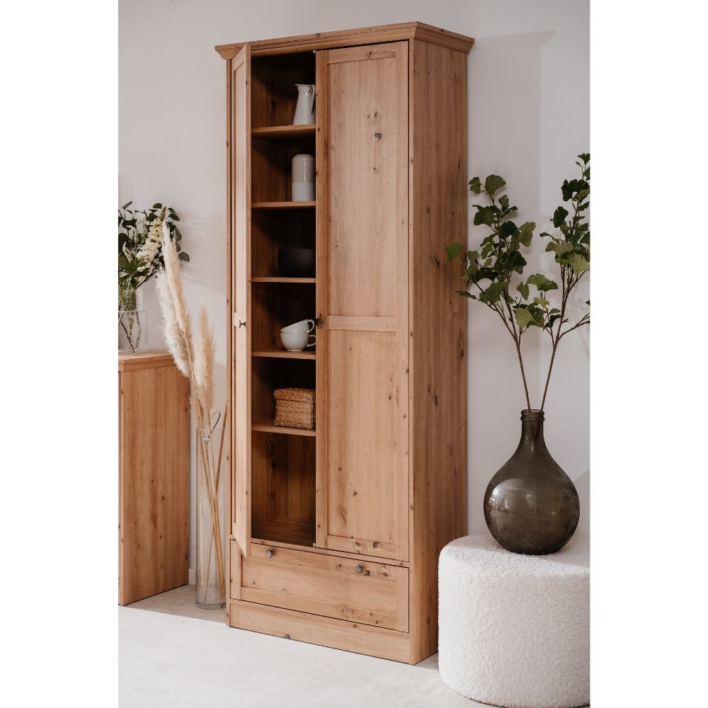 Armadio tuttopiani 2 ante e cassetto rovere anticato Timber40A  80x39x200H L'eleganza del legno, la funzionalità dello spazio