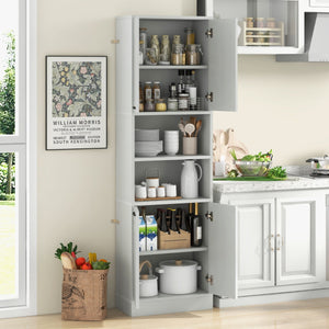 Armadio dispensa da cucina con porte e ripiani cerniere di sicurezza e dispositivi anti-caduta-BuffetArmadio alto 190cm Quercia Bianca