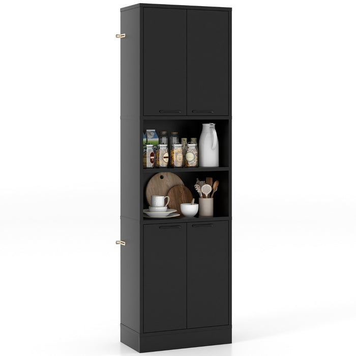 Armadio dispensa da cucina con porte e ripiani cerniere di sicurezza e dispositivi anti-caduta-BuffetArmadio alto 190cm Nero