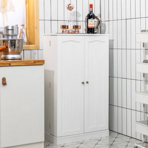 Armadio dispensa con doppia anta e 6 ripiani regolabili-Buffet-Armadio da cucina Credenza con 17 livelli per sala da pranzo Bianco