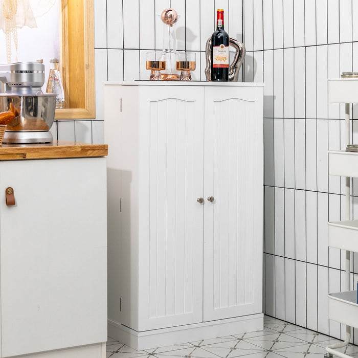 Armadio dispensa con doppia anta e 6 ripiani regolabili-Buffet-Armadio da cucina Credenza con 17 livelli per sala da pranzo Bianco