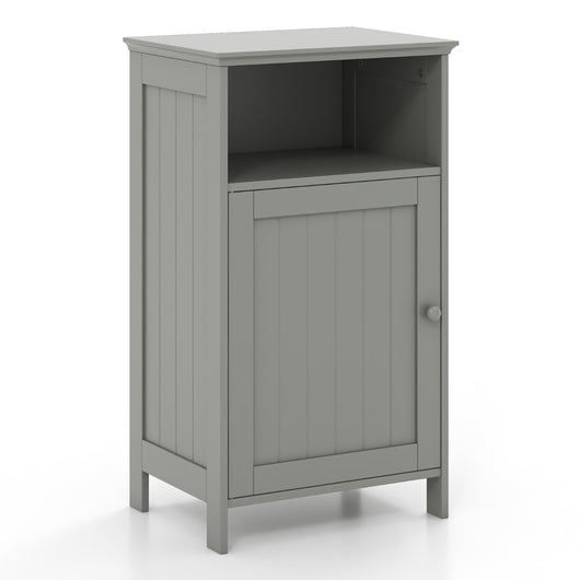 Armadio per bagno di legno con anta singola e mensola regolabile, Mobile multifunzionale 40x30x70cm Grigio-Armadietti da bagno