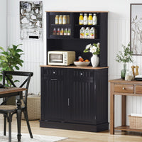 Armadio per rifiuti inclinato alto da cucina con pattumiera, Armadio per rifiuti doppio inclinazione piano gomma Nero-Organizzazione della cucina