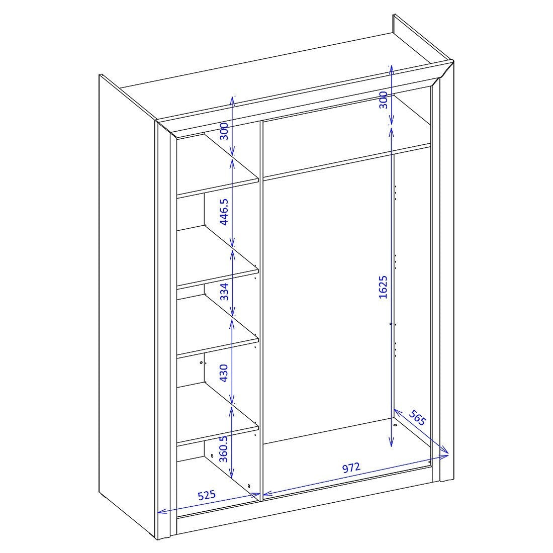 Armadio 150cm collezione DOHA. Colore bianco lucido.