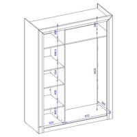 Armadio 150cm collezione DOHA. Colore bianco lucido.