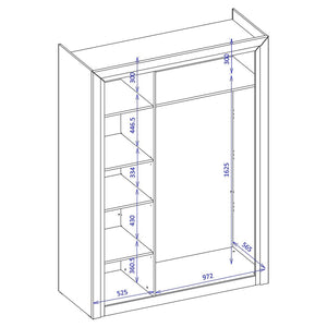 Armadio 150cm collezione DOHA. Colore bianco lucido.