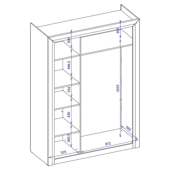 Armadio 150cm collezione DOHA. Colore bianco lucido.