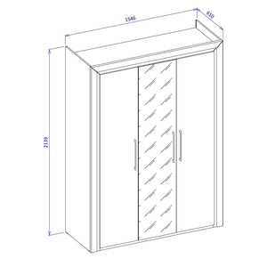 Armadio 150cm collezione DOHA. Colore bianco lucido.