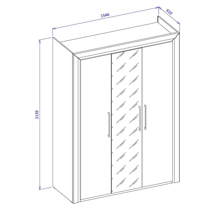 Armadio 150cm collezione DOHA. Colore bianco lucido.