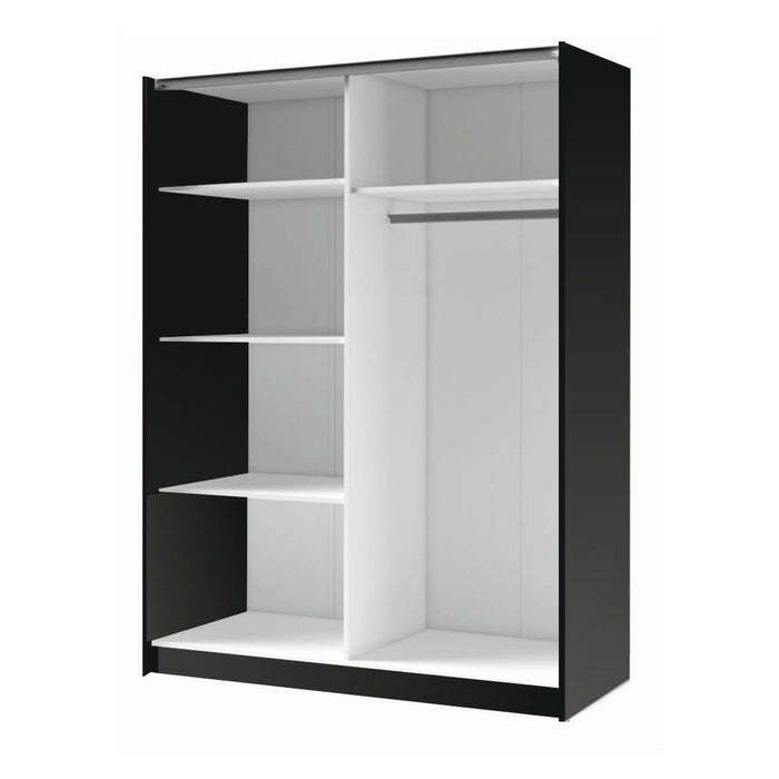 Armadio con 2 porte scorrevoli 150 cm - nero e rovere - Collezione VARIA