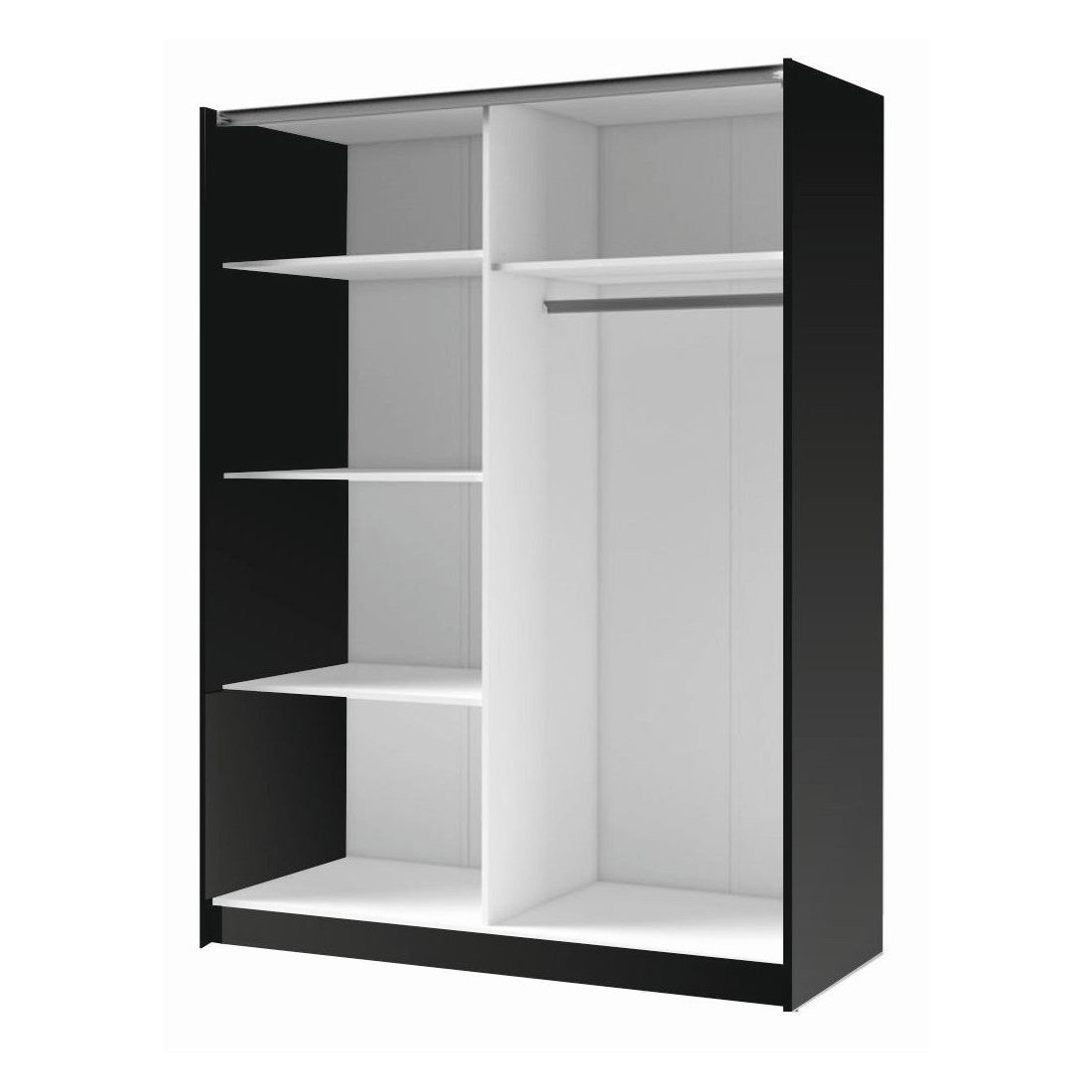 Armadio con 2 porte scorrevoli 200 cm - nero e rovere - Collezione VARIA