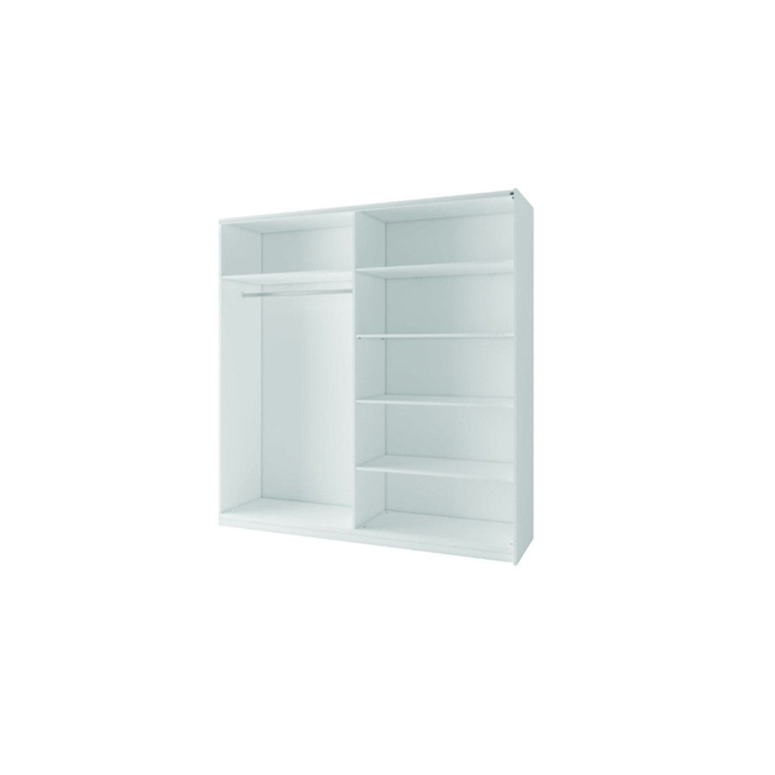 Armadio con 2 porte scorrevoli con specchio - 150 cm - bianco opaco alpino - collezione ARSALA