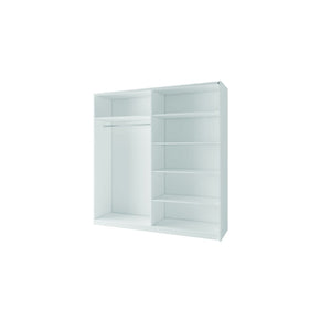 Armadio con 2 porte scorrevoli con specchio - 150 cm - bianco opaco alpino - collezione ARSALA