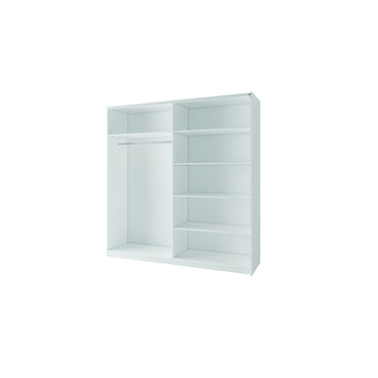 Armadio con 2 porte scorrevoli con specchio - 150 cm - bianco opaco alpino - collezione ARSALA