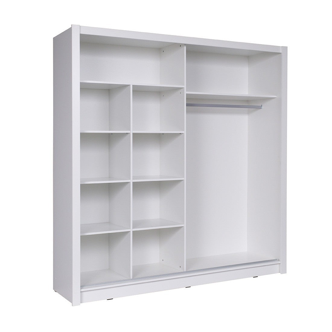 Armadio con 2 porte scorrevoli e specchio 205 cm - bianco - Collezione BAHIA