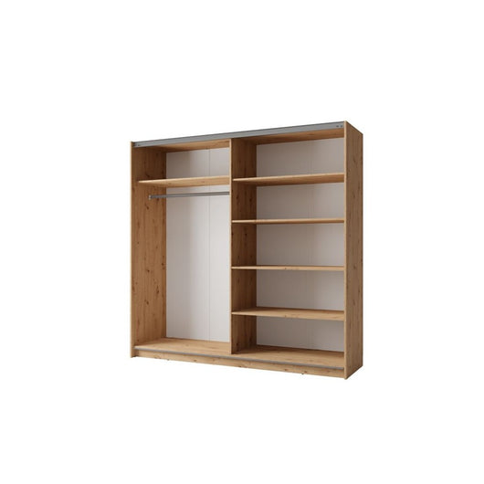 Armadio con 2 porte scorrevoli e specchio - colore rovere - 200x207x62 cm - collezione ARSALA