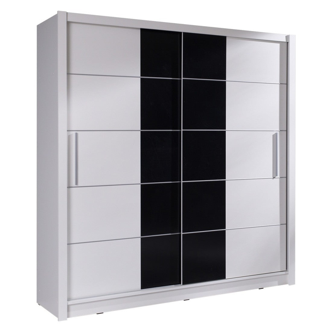Armadio con 2 porte scorrevoli - bianco e nero - Collezione BRESCIA