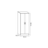 Armadio 2 porte REY colore rovere sonoma - 80 x 180 x 50 cm
