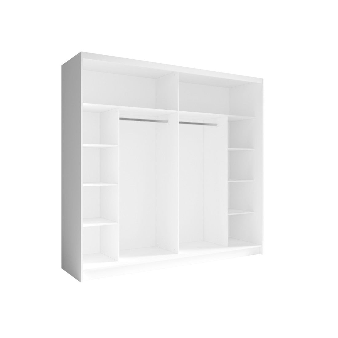 Armadio 230 cm con 2 porte scorrevoli con specchio - bianco - Collezione NOFI