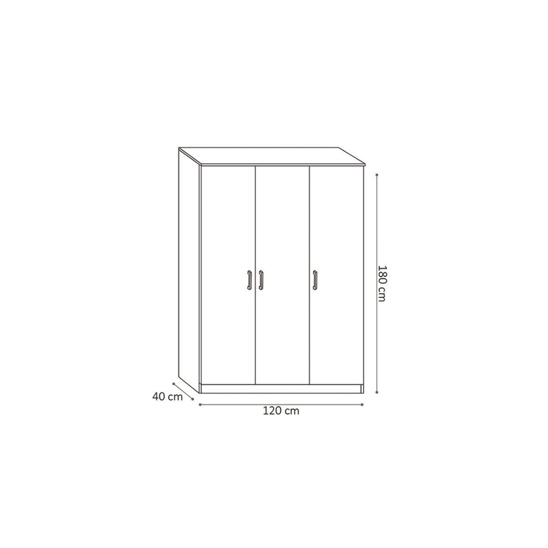 Armadio a 3 ante colore bianco, collezione REY. Guardaroba ideale per il tuo ingresso o la tua lavanderia.