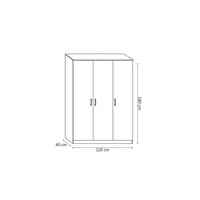 Armadio a 3 ante colore bianco, collezione REY. Guardaroba ideale per il tuo ingresso o la tua lavanderia.