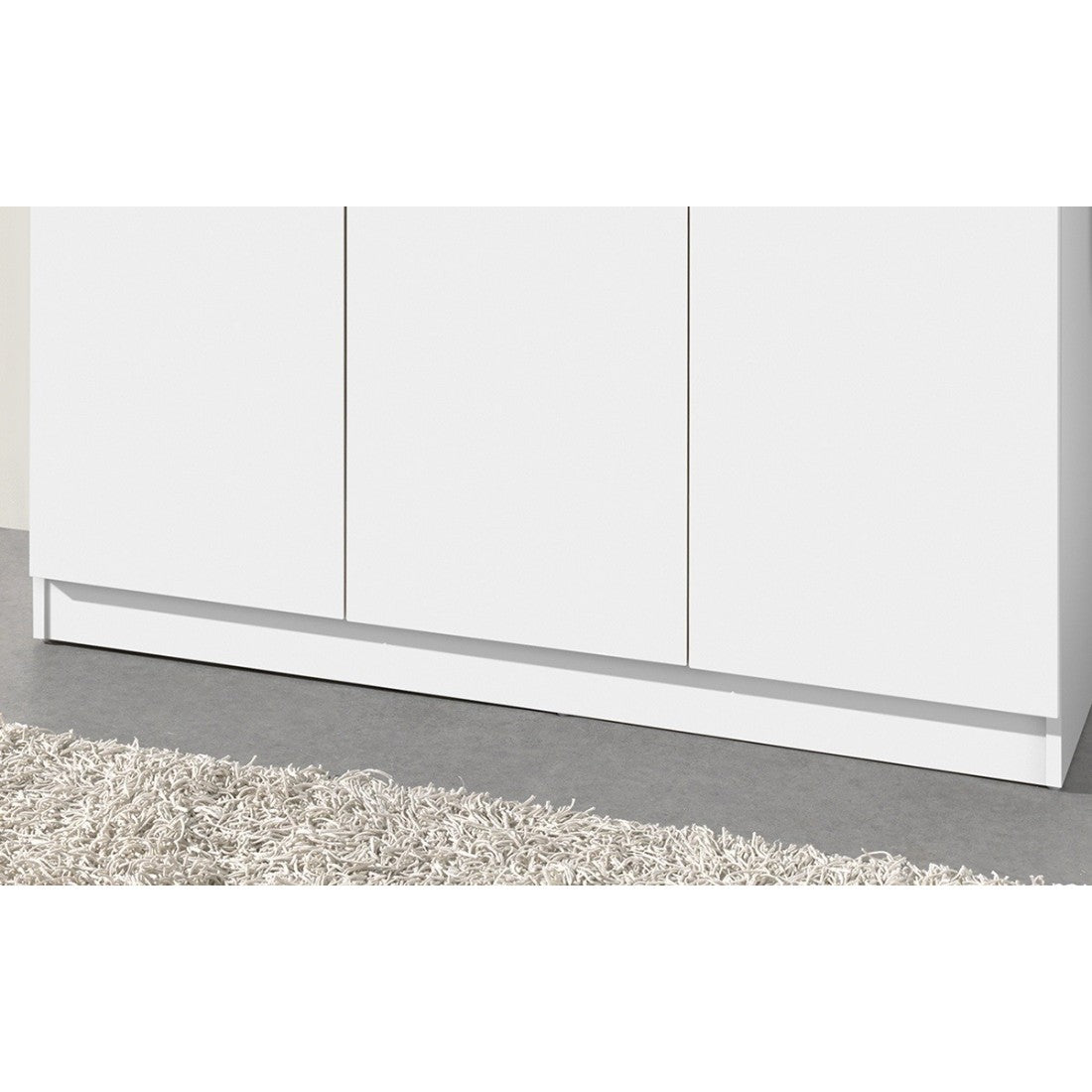 Armadio a 3 ante colore bianco, collezione REY. Guardaroba ideale per il tuo ingresso o la tua lavanderia.