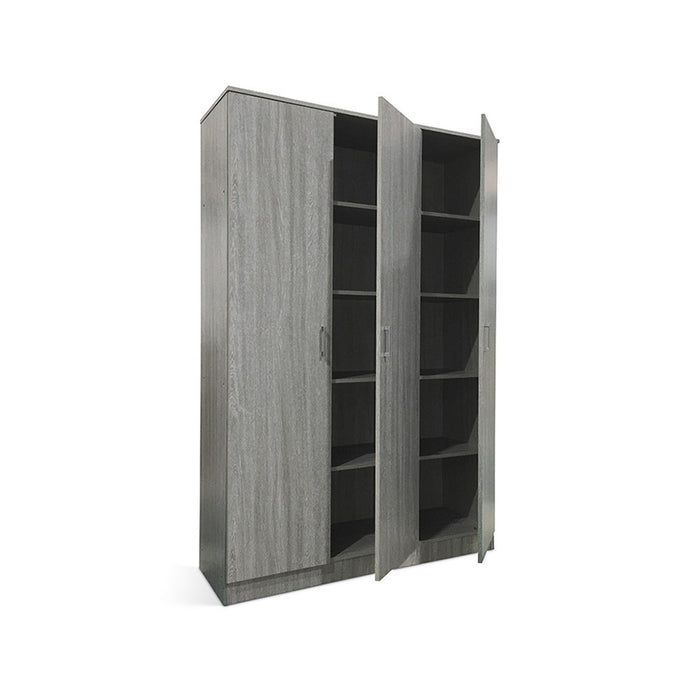 Armadio a 3 ante colore rovere collezione REY. Guardaroba ideale per il vostro ingresso o la vostra lavanderia.