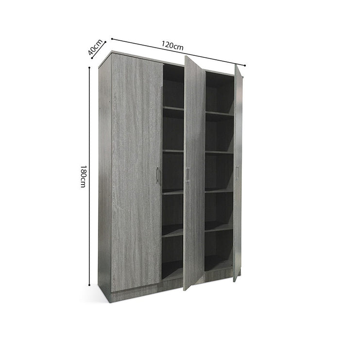 Armadio a 3 ante colore rovere collezione REY. Guardaroba ideale per il vostro ingresso o la vostra lavanderia.